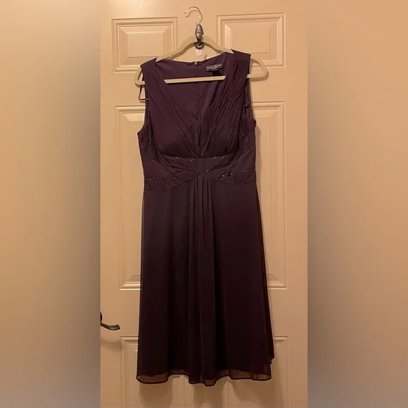 Jessica Howard | Dresses | Jessica Howard Evenings Purple Sleeveless Dress  With Beading Size 6 | Poshmark